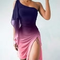thumbnail image 1 of SMihono Robe d'Été Boho pour Femmes Grande Taille Mode Décontractée Sans Manches une Épaule en Chiffon Coupe Ajustée, 1 of 5