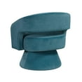 thumbnail image 4 of Lessa Swivel Accent Chair- Teal Blue- Round Base- Soft Foam Cushion, 4 of 6