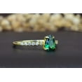 thumbnail image 4 of 14k Yellow Gold Plated 2.20Pear Cut Lab Created Green Emerald Women's Engagement Ring, 4 of 5
