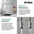 thumbnail image 3 of KRAUS Spot Free Bolden™ 18-Inch Commercial Kitchen Faucet with Dual Function Pull-Down Sprayhead in All-Brite™ Stainless Steel Finish, 3 of 12