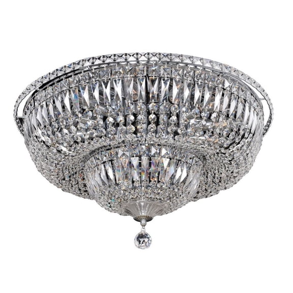 020246-010-FR001-Allegri Lighting-Betti - Sixteen Light Flush Mount   Chrome Finish with Firenze Clear Crystal