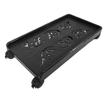 CIMAXIC Computer Tower Stand with Swivel Wheels and Brake Casters for Carpeted Floors Black