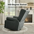 thumbnail image 3 of Royalcraft Swivel Recliner Chair, Comfy Glider Rocking Chairs with Lumbar Pillow and Footrest, Dark Grey, 3 of 8