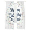 thumbnail image 2 of Happy Birthday to You Sheer Curtains 108 Inches Long 2 Panels Art Ribbon Celebration Light Filtering Semi Sheer Window Curtains Drapes for Bedroom Living Room 52"x108", 2 of 7
