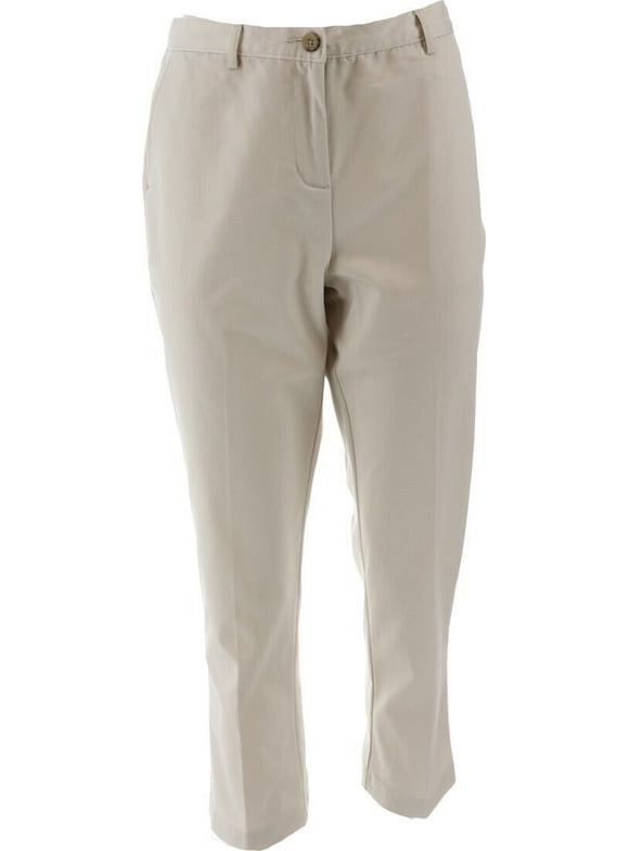 Womens Twill Pants Elastic Waist