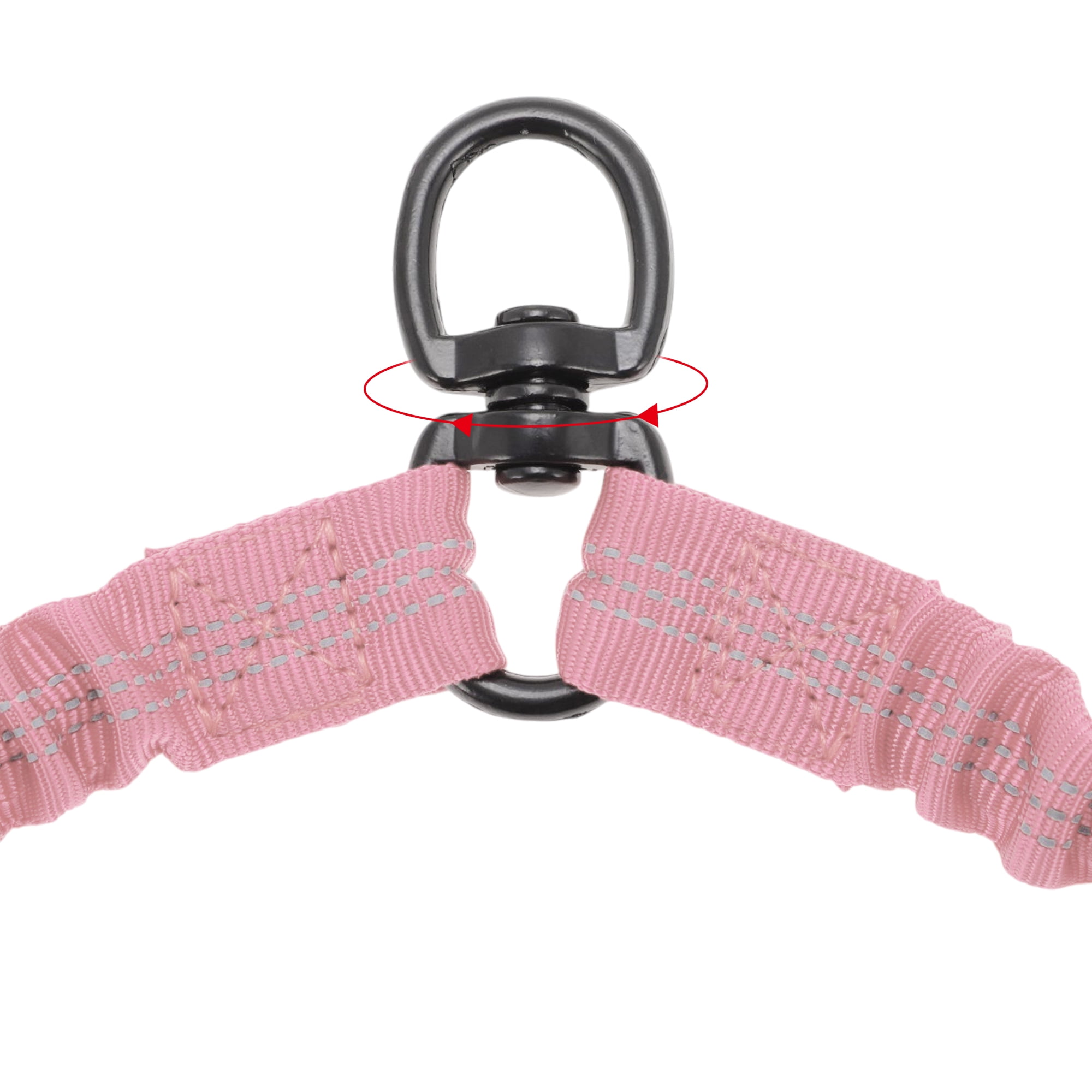 Unique Bargains Pet Double Dog Leash Reflective Dual Leash Pink