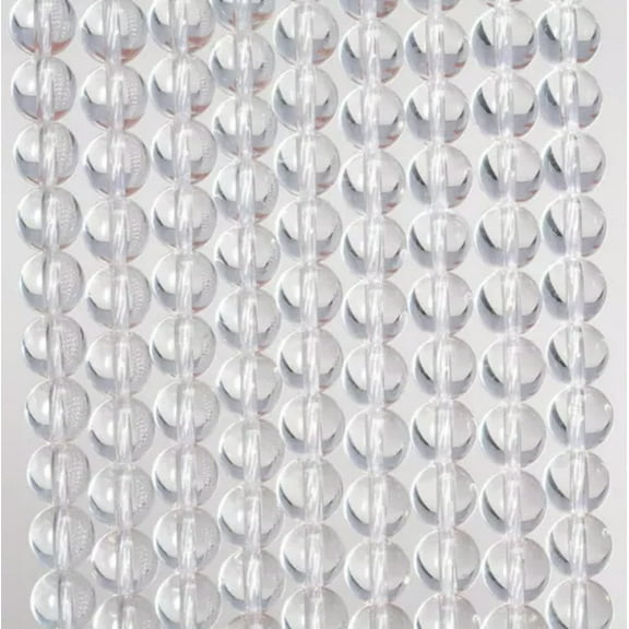 K-KED 6MM White Rock Crystal Quartz Gemstone Grd AAA Round 15.5 inch