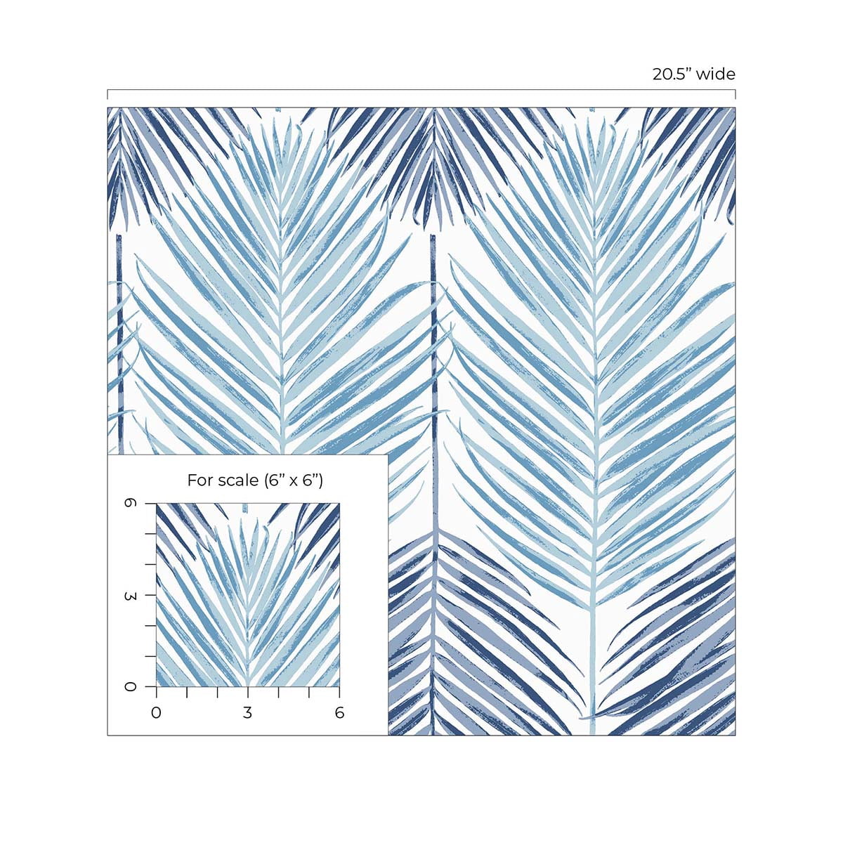 NextWall Blue Lagoon Two Toned Palm Peel and Stick Wallpaper