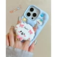 thumbnail image 4 of Kawaii 3D Cartoon Teddy Bear Phone Case with Stand for iPhone 13, Perfect for Kids, Girls, Boys, Teens, and Women, Beige Cute Girly Animal Thick Soft Silicone Phone Cover, 4 of 6