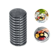 10.4x10.4x2In Plastic Appetizer Tray,QZS Disposable Serving Fruit Veggie Catering Tray,6 Divided Food Serving Container for Snack,10Pack