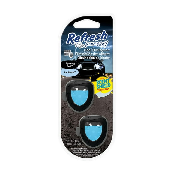 Refresh Your Car! Diffuser Air Freshener (Lightning Bolt / Ice Storm Scent, 2 Pack), Diffuser Air Freshener