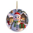 thumbnail image 2 of Round Christmas Tree Snowman Ornaments Christmas Decorations, Cute Acrylic Hanging Pendant for Christmas Tree Hanging Decoration 3.15 Inch White, 2 of 3