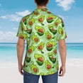 thumbnail image 3 of Lsque Avocado color cute animals pattern Hawaiian Shirt for Men, Unisex Summer Beach Casual Short Sleeve Button Down Shirts-Small, 3 of 9