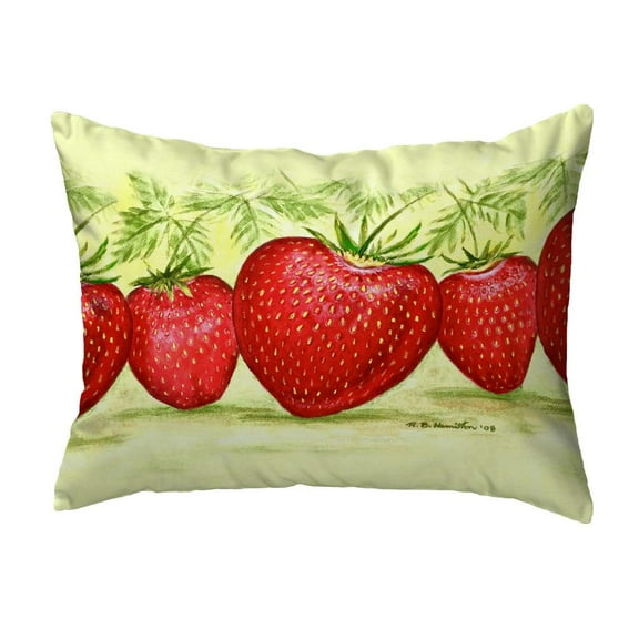 Betsy Drake Interiors Strawberries No Cord Pillow 16x20