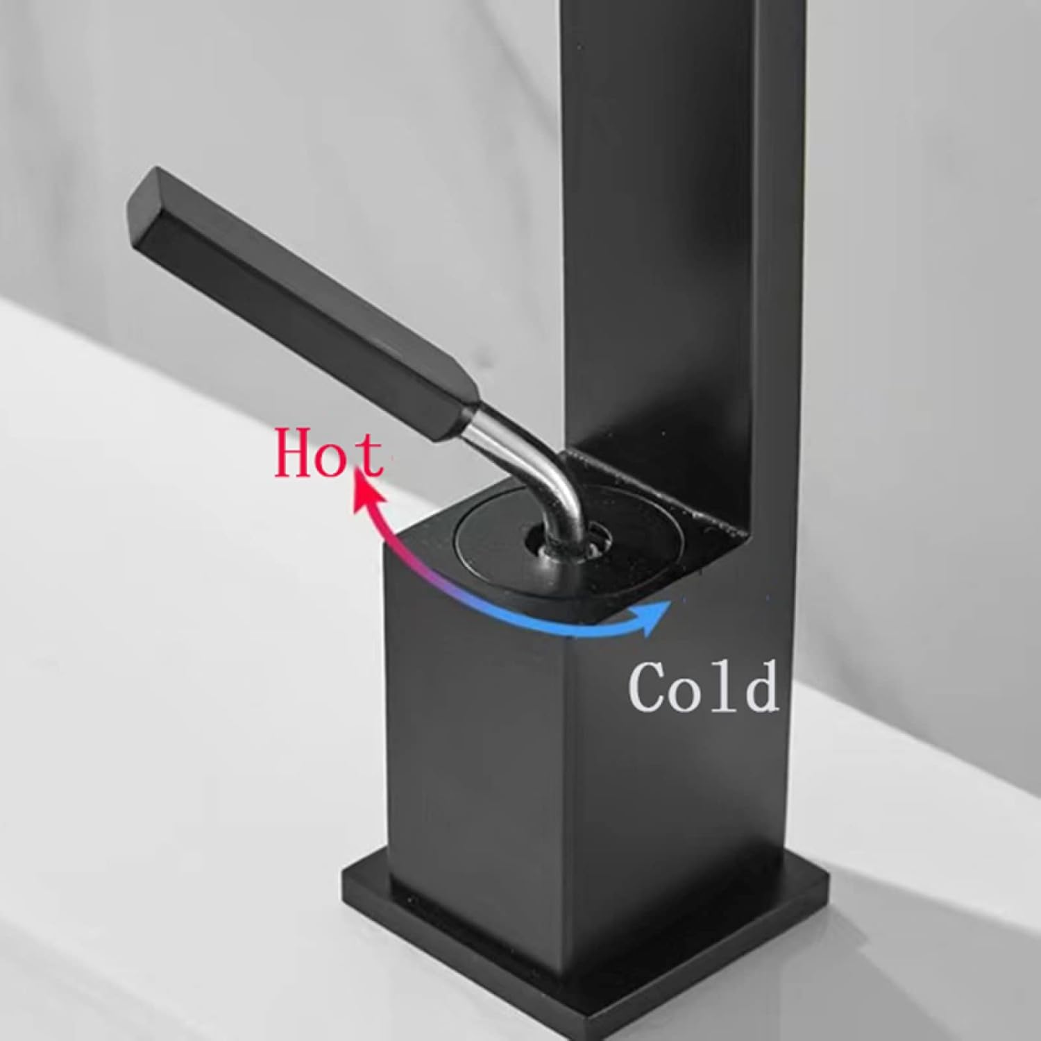 Basin Faucet Waterfall, Brass Bathroom Vanity Faucet, Hot and Cold Water Mixer Tap, Single Handle Waterfall Bathroom Sink Faucets, White