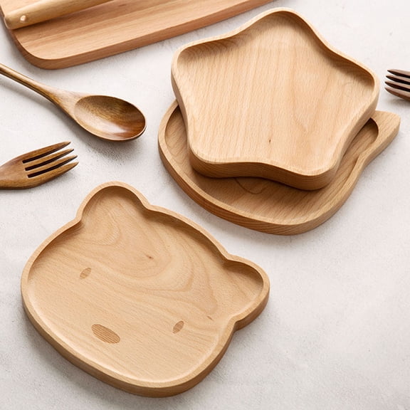 DRAFIDEEP Wooden Service Plate Elegant Color Trays for Food Serving 1Pc 6.3*6.3In