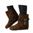 thumbnail image 4 of Shadoumai Women's Wide Width Ankle Boots Low Heel Side Zipper Slouchy Mid Calf Boots Short Booties., 4 of 9