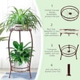 thumbnail image 5 of Plant Stand Indoor Outdoor 2 Tier 27" Tall Metal Potted Holder Rack Flower Pot Stand Heavy Duty Plant Shelf Rustproof Iron Multiple Plant Round Supports Rack for Planter Corner Garden Balcony, 5 of 5