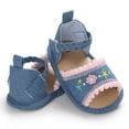 thumbnail image 6 of Zwiiyzr Girls Baby First Walking Shoes 0-1 Years Infant Slingback Sandals Embroidered Flower Summer Flat Shoes Light blue, 6 of 8