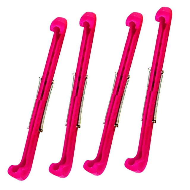 2 Pares de Plástico de Hockey sobre Patineta para Caminar Guardias Ajustables de Color Rosa