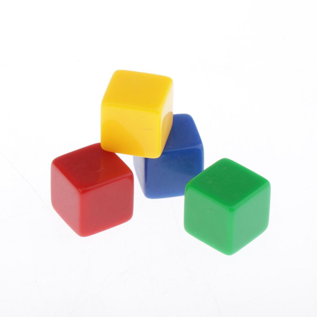 LeeQinersw 100 Pack Creative Plastic Colorful Blank D6 Dice 16mm for Math Teaching