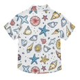 thumbnail image 2 of Dailycode Small Short Sleeve Button Down Shirts Seashells and Coral Casual Shirt 3-10 Years, 2 of 9