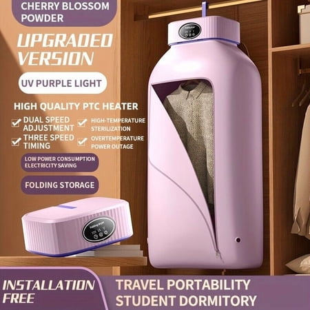 TOPCHANCES Electric Portable Clothes Dryer, 600W Folding Dryer Machine For Apartment Dorm, Pink