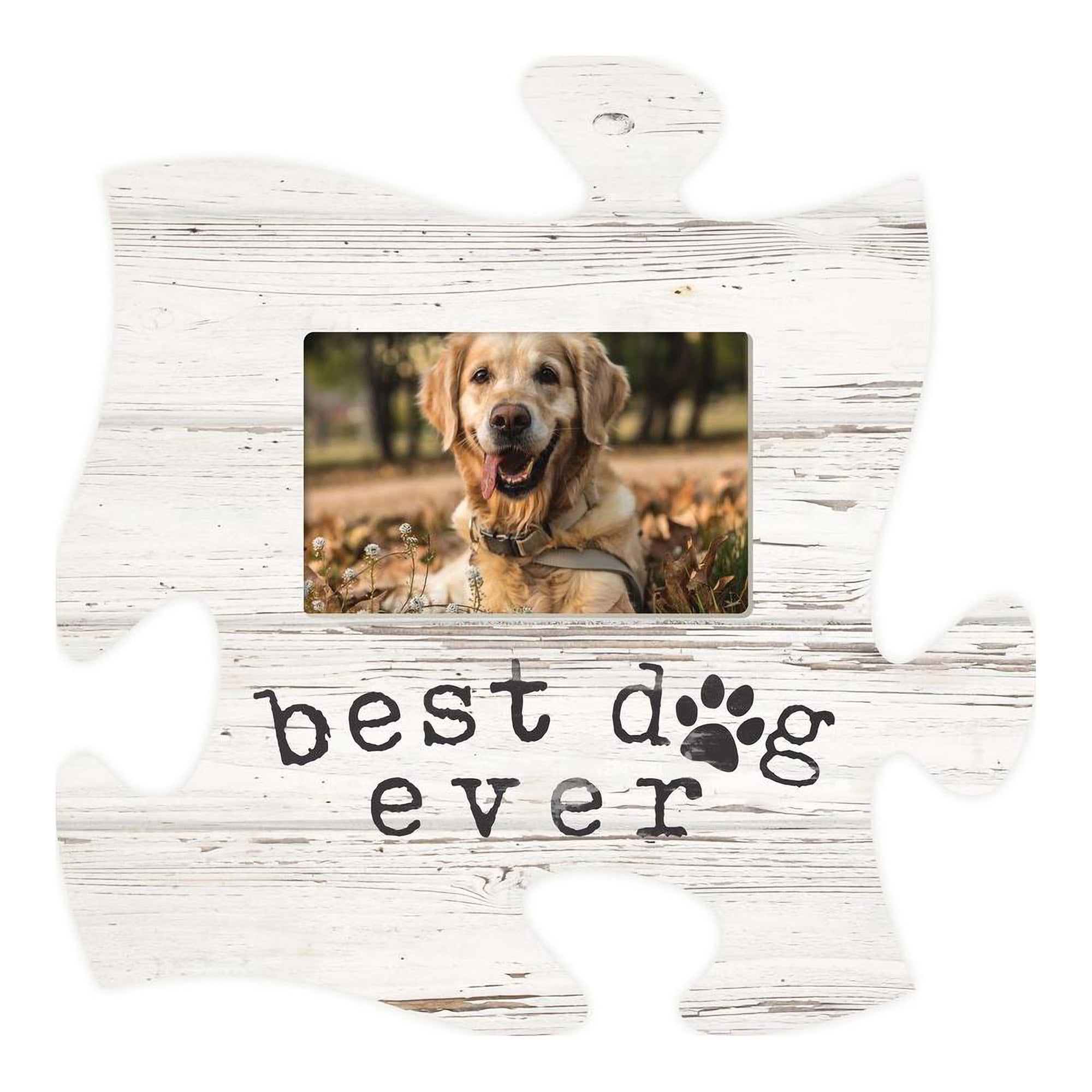 P. Graham Dunn Best Dog Ever Pawprint Whitewashed 12 x 12 Wood Puzzle Piece  Wall Photo Frame - Walmart.com