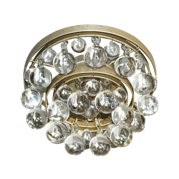 Scott Lighting C-2807 Ceiling Mount Light Fixture, Glass Droplets, Incandescent, Contemporary Flush