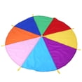 thumbnail image 1 of Rdeghly  8 Handles 2m Diameter Kids Play Rainbow Outdoor Teamwork Game Parachute Multicolor Toy,, Play Parachute, 1 of 8