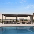 thumbnail image 2 of PURPLE LEAF 13' x 25' Louvered Aluminum Pergola Adjustable Louvre Shade Retractable Hardtop Roof Modern Outdoor Shelter Deck Backyard Garden Bronze, 2 of 13