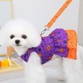 thumbnail image 4 of Dog Dress Harness with Leash Bow-knot Fashion Spring Summer Pet Skirt Clothes Puppy Costume, 4 of 8