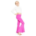 thumbnail image 2 of Stretch Is Comfort Girl's Poly/Spandex Stretch Bell Bottoms Flare Pants Neon Hot Pink Small, 2 of 6