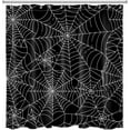 thumbnail image 2 of Scary Halloween Shower Curtain for Bathroom Decor, Horror Black and White Spider Web Shower Curtain Set Spooky Halloween Night Shower Curtain with Hooks, 72X72Inches, 2 of 6