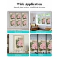 thumbnail image 6 of Window Privacy Film Pink Vintage Floral Stained Glass Window Film Decorative Sun Block Window Cover Summer Botanical Retro Window Clings Static Adhesive Sticker for Bathroom 29.5"x118", 6 of 7