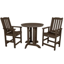 Highwood's 36" Round 3-pc Lehigh Dining Set - Counter Height, Outdoor, Eco-friendly, Synthetic Wood