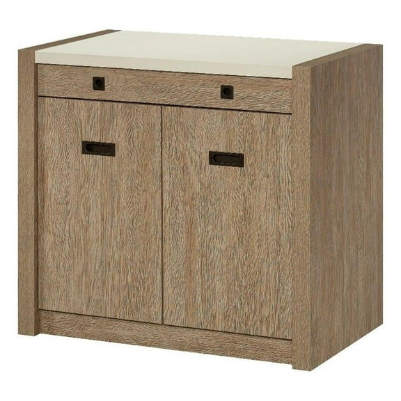 Pemberly Row Engineered Wood Library Base in Brushed Oak Finish