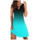 thumbnail image 2 of ICHUANYI Clearance Women Casual Loose Summer Printed Tank Dress Hollow Out Beach Sundress Sleeveless Dresses(Blue, S) ICHUANYI WER2023080815250, 2 of 4