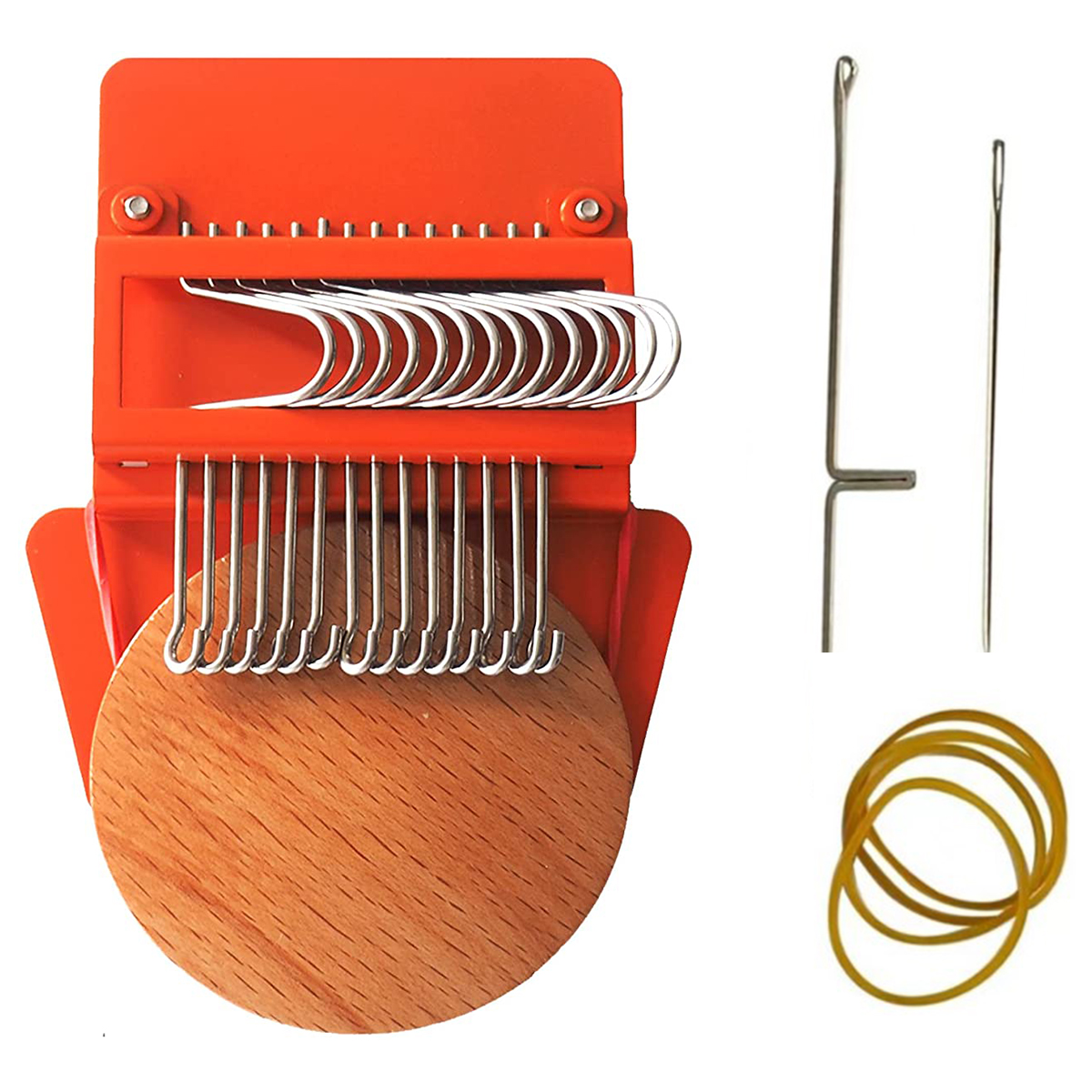 Small Weaving Loom Kit Mini Darning Loom with 5 Rubber Bands Speed