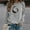 Grey, variant on Jsaierl Womens Crewneck Sweatshirts Clearance Casual Print Sweatshirt Top Long Sleeve Workout Fall Clothes Sweatshirts