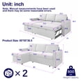 thumbnail image 2 of 85“ Sofa Bed with Pull Out Couch, 3 Seater Sleeper Sofa with Storage Chaise for Living Room, Square Handrail with Copper Nail, Chenille-Beige, 2 of 9