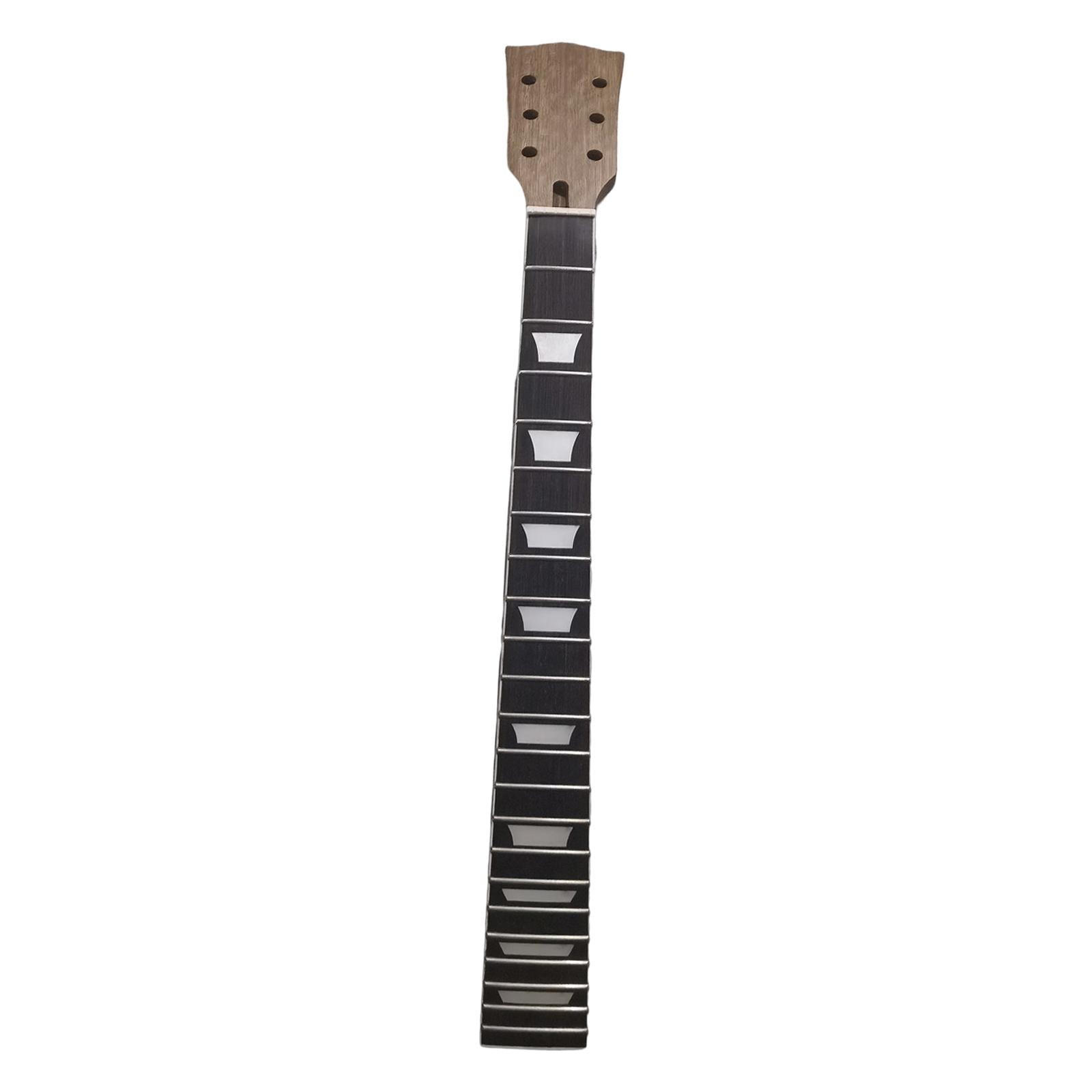 LeeQinersw Unfinished Electric Guitar Neck DIY for LP Guitars Parts Replace 22 Frets, Tilted Fret Ends and Rolled of Guitar Neck Give smooth