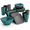 Coastal Multicolor, variant on Clear 32-Piece Plastic Wheat Straw Square Dinnerware Set for 8
