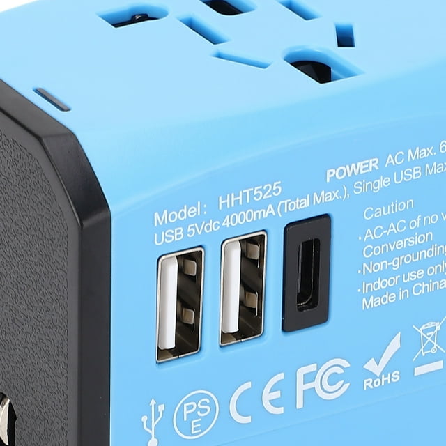 Compact Dual USB Universal Travel Charger with International Plug Compatibility for Over 150 Countries