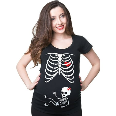 

Silk Road Tees Skeleton Baby Girl Maternity Top Halloween Costu Pregnancy T-Shirt