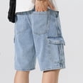 thumbnail image 5 of Yaoyar Men's Knee Length Straight Denim Shorts Cargo Classic Multi-Pocket Short Pants Casual Vintage Jean Shorts, 5 of 9