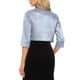 thumbnail image 3 of BLAZER CORTO CHIC INSPIRE PARA MUJERES, CON DELANTE ABIERTO Y COLLAR DE SOLAPA, CHAQUETA CORTA DE TRAJE CASUAL DE OFICINA EN GRIS, 3 of 5