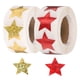 thumbnail image 1 of 1000 piezas de etiquetas adhesivas en forma de estrella dorada/roja de 1 pulgada para tienda y hogar, 1 of 6