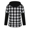 thumbnail image 5 of Lcziwo Plaid Hoodie for Men Flannel Casual Trendy Fall Outerwear Long Sleeve Patchwork Loose Tops Button Down Lightweight Thin Shirts 2025 Black,XXL, 5 of 7