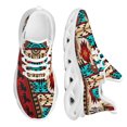 thumbnail image 1 of Zapatos de malla ligeros con cordones y diseño étnico tribal azteca para mujer, zapatos con plataforma y tótem de caballo tribal, 1 of 6